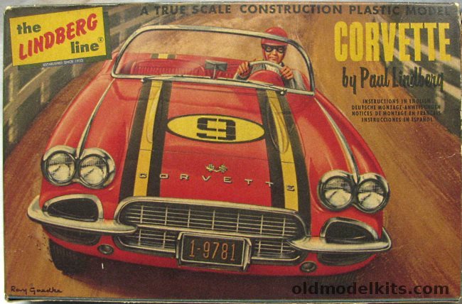 Lindberg 1/38 Chevrolet Corvette - Cellovision Issue, 607-29 plastic model kit